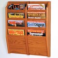 Wooden Mallet Cascade 8 Pocket Magazine Rack Black & Medium Oak MR24-8BM